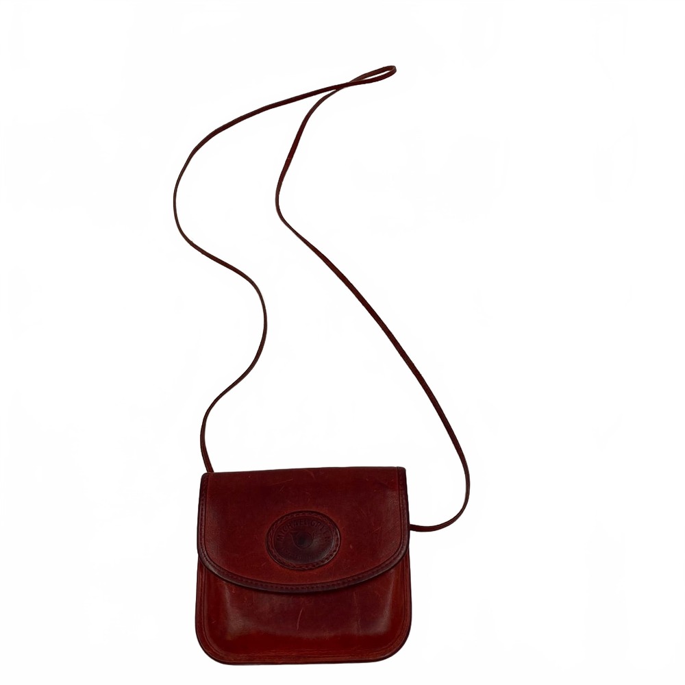 Michael Green Red Leather Crossbody Bag | OS Regular